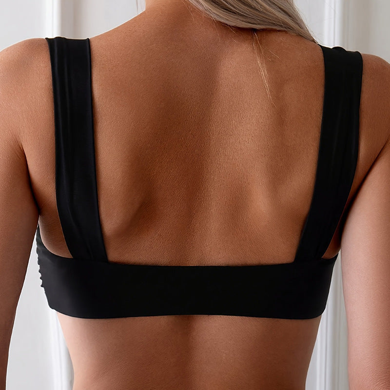 Solid Color Strap U Shaped Sexy Bikini Swimsuit Bikini Swimsuit Unlined Top Bella Mia